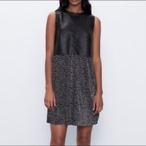 Zara Leather Combination Dress